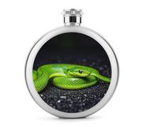 The Green Snake Flasques en acier inoxydable étanche et portable pour liqueur, camping, voyage, cadeaux - 140 ml