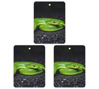 The Green Snake Lot de 3 désodorisants carrés à suspendre pour voiture, maison, bureau, style gris