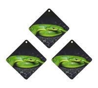 The Green Snake Lot de 3 désodorisants de voiture à suspendre en forme de losange pour voiture, maison, bureau Noir