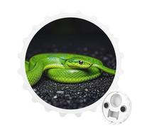 The Green Snake Ouvre-bouteille magnétique, outil de cuisine peu encombrant, décapsuleur de bière amusant et aimant de réfrigérateur pour camping, voyage, camping Blanc
