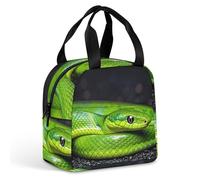 The Green Snake Sac à déjeuner pour homme et femme, sac fourre-tout isotherme portable avec poignée, étanche et réutilisable, pour le travail, le pique-nique, les voyages