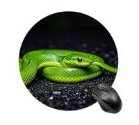 The Green Snake Tapis de souris rond lisse pour jeu vidéo extra densité portable confortable pour bureau, maison, bureau, 20 x 20 cm