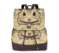 The Grey Little Mouse Sac à dos de voyage tendance pour femme, sac à dos décontracté, sac à dos en cuir imprimé pour femme pour le travail