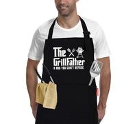 The Grill Father - Tablier de cuisine amusant avec poches - Cadeau de Noël pour homme, mari, papa, grand-père