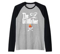 The Grillfather BBQ Grill & Smoker Graphic Tees Barbecue Dad Manche Raglan