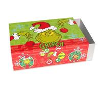 The Grinch Boîte cadeau 10 x 7 cm vert rouge en carton à ouvrir et à fermer - Petite boîte cadeau au design Grinch - Emballage de Noël pour cadeaux en argent, bonbons et petits cadeaux