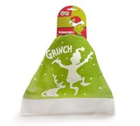 The Grinch - Bonnet de Noël vert et blanc 30 × 42 cm en polyester - Bonnet de Père Noël - Bonnet à pompon taille unique pour Noël - Chapeau amusant pour enfants et adultes avec motif typique du Grinch
