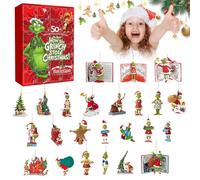 The Grinch Calendrier de L'avent 2025, 24 Jours kit Grinch amusant à collectionner pour enfants avec 24 différents de Grinch, Calendrier de l'Avent 2025 Grinch Monster, pour enfants, adultes