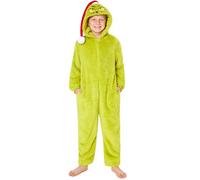 The Grinch Combinaison Pyjama Ado et Enfant, 4-16 Ans, Douce Grenouillère Familial Assorti à Chapeau de Père Noel, Cadeau Noel (10-11 Ans, Grinch Enfants)