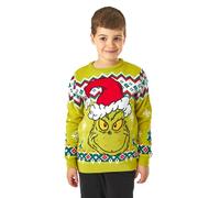 The Grinch Kids Green Knit Boys Pull de Noël Pull de Vacances Festif Style Sweat-Shirt pour Cette Saison d'hiver Cadeau Parfait