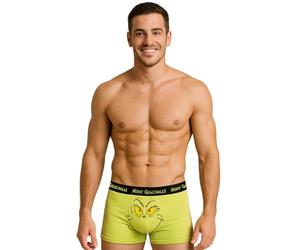 The Grinch Lot de 2 boxers pour homme, sous-vêtements, rétro, vert/gris