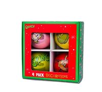 The Grinch Lot de 4 boules de Noël à suspendre pour sapin de Noël