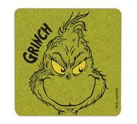 The Grinch - Lot de 4 dessous de verre - 10 cm - Vert - En feutre - Décoration de table de Noël - Avec motifs de grinch - Dessous de verre comme décoration de Noël pour table à manger et période de