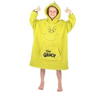 The Grinch Oodie - Couverture à capuche réversible surdimensionnée pour enfants chaude et confortable en polaire moelleuse Cadeau pour garçons et filles, Vert, taille unique