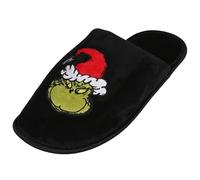 The Grinch Pantoufles pour hommes, chaussures d'intérieur en velours noir (Noir, 41-42, Système Taille Chaussures EU, Adulte, Numérique (intervalle), Moyen, 41, 42)