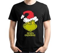 The Grinch T-shirt pour homme et femme - Haut unisexe à col rond et manches courtes - Noir, Noir , XXL