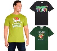 The Grinch T-Shirts à Manches Courtes Homme et Ado, Lot Tee Shirt Homme de 3, Col Rond, Idée Cadeau Drôle Noël Festive (M, Multi 3 Pack)