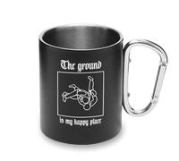 The Ground is My Happy Place Tasse en métal avec poignée mousqueton pour judo jiu jitsu