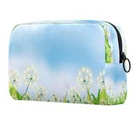 The Growing Weeds Trousse à maquillage avec fermeture éclair Motif pissenlit sous le ciel bleu, multicolore, 18.5x7.5x13cm/7.3x3x5.1in, Trousse de toilette