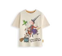 The Gruffalo Gruffalo & Friends Chambre sur Le Balai T-Shirt pour Enfants | T-Shirt Graphique de Livre d'histoires Witch & Friends pour Enfants en Tan | Julia Donaldson Story Tale Book Vêtements Haut