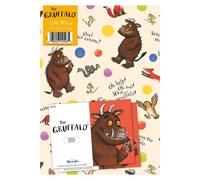 The Gruffalo Lot de 4 feuilles de papier cadeau 4 étiquettes 70 x 50 cm Produit officiel