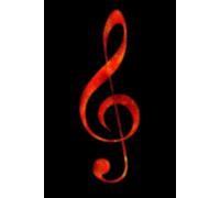 The Guitarist's Notebook: Blank Guitar Tablature, Chord Charts & Lined/Ruled Composing Notebook For Guitarists To Write Song Lyrics & Tab Music - Burning Ember Treble Clef