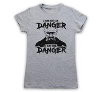 The Guns Of Brixton Breaking Bad I Am Not in Danger I Am The Danger T-Shirt des Femmes, Gris, Medium