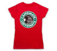 The Guns Of Brixton Dr Who Dalek Parody Caffeinate T-Shirt des Femmes, Rouge, Medium
