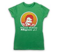 The Guns Of Brixton Magnum PI Face T-Shirt des Femmes, Vert, Large