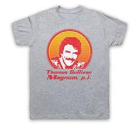 The Guns Of Brixton Magnum PI Face T-Shirt des Hommes, Gris, 2XL