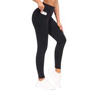 The GYM PEOPLE Legging de contrôle du ventre avec poches taille haute Pantalon de yoga pour femme course à pied, randonnée - - Taille L