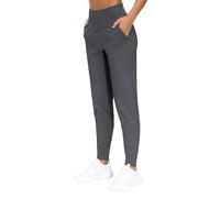 THE GYM PEOPLE Pantalon Jogging Femme Taille Haute avec Poches, Legging de Sport Léger et Confortable - pour Le Fitness, la Randonnée, la Course à Pied et Le Yoga, Gris Foncé, S