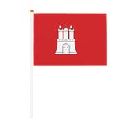 The Hamburg Flag Mini drapeaux à main - Idéal pour les événements en plein air, l'esprit d'équipe et les décorations, 14 x 20,8 cm