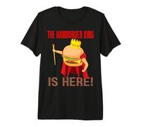 The Hamburger King is Here Barbecue Amusant T-Shirt Haut de Gamme