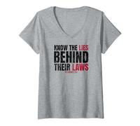 The Handmaid's Tale Know The Lies Behind Their Laws Logo T-Shirt avec Col en V