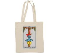 The Hanged Man Sac fourre-tout en coton naturel Motif carte de tarot Blanc