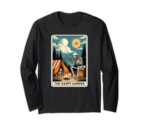 The Happy Camper Tarot Carte Squelette Halloween Camping Lover Manche Longue