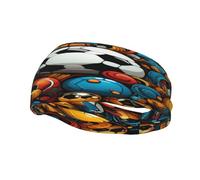 The Happy World of Soccer Sports Bandeau unisexe pour homme et femme, extensible, respirant et évacuant l'humidité