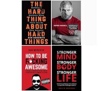 The Hard Thing About Hard Things [Hardcover], Meltdown How to turn your hardship into happiness, How To Be F*cking Awesome, Mindset With Muscle 4 Books Collection Set