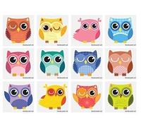 The Harlequin Brand 24 x Hiboux Tattoo temporaire pour Enfants Surprise Anniversaire Remplissage Sac soirée