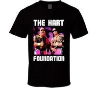 The Hart Foundation Bret Hart Jim The Anvil T Shirt Black Manches Courtes(XX-Large)