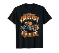 The Harvest Hauler Enthusiast Pumpkin Halloween Moto T-Shirt