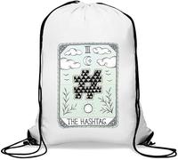 The Hashtag Sac de gym avec cordon de serrage pour cartes de tarot humoristiques et médias sociaux Blanc