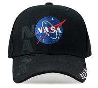 The Hat Depot Chapeau brodé 3D des Forces de l'ordre., 4. NASA - Noir, Taille Unique