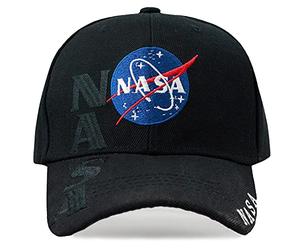 The Hat Depot Chapeau brodé 3D des Forces de l'ordre., 4. NASA - Noir, Taille Unique