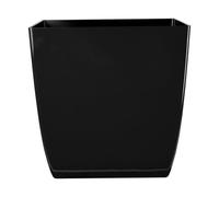 The HC Companies Aria Pot de Fleurs carré en Plastique pour intérieur et extérieur Noir Brillant 15,2 cm