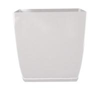 The HC Companies ASP08000P80 Pot de Fleurs carré Blanc Brillant