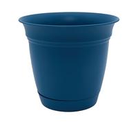 The HC Companies Eclipse Pot de Fleurs Rond de 25,4 cm avec Soucoupe - Pot de Fleurs d'intérieur et d'extérieur pour Fleurs, légumes, Herbes aromatiques, Paon