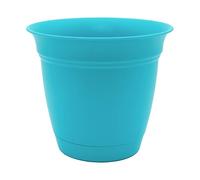 The HC Companies Eclipse Pot de Fleurs Ronds avec Soucoupe, extérieur et intérieur, Trous de Drainage, légers et résistants aux UV, pour Plantes, Fleurs et Herbes, 30,5 cm, Bleu Sarcelle