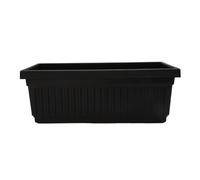 The HC Companies Jardinière rectangulaire vénitienne de 45,7 cm - Pot de Fleurs en Plastique léger pour intérieur ou extérieur avec Drainage pour Rebord de fenêtre, Herbes, Fleurs, Noir